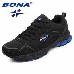 BONA, nuevos zapatos clásicos de estilo para correr para hombre, zapatos deportivos con cordones para hombre, zapatillas deportivas de cuero para correr al aire libre, cómodas
