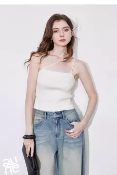 TOYOUTH-Chaleco para mujer, camisola de punto Sexy ajustada asimétrica, camisetas sin mangas, primavera 2025