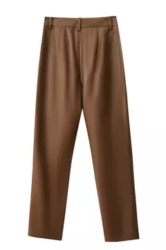 AMII-pantalones minimalistas hasta el tobillo para mujer, pantalón informal, de piel sintética, rectos, lisos, a la moda, para invierno, 2024 12344138 - buy online