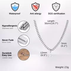 Vnox-collar sencillo de A-Z con letras para hombre y mujer, cadena cubana de acero inoxidable, resistente al agua, regalo de joyería en internet