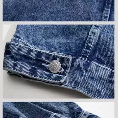 Chaqueta informal de moda para hombre, Top de mezclilla lavada, chaqueta vaquera holgada de talla grande para otoño, chaqueta para hombre - buy online