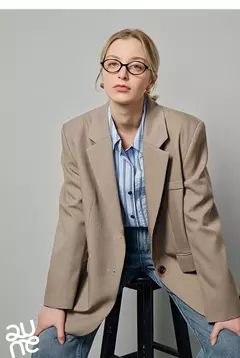 TOYOUTH-Chaqueta de gran tamaño con dobladillo dividido en la espalda para mujer, Blazer de Color liso, traje informal a la moda para oficina, novedad de primavera, 2023 - Eleganzie