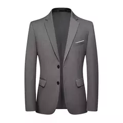 Blazer de moda para hombre, traje Formal profesional ajustado de Caballero de boda, informal de negocios, Color sólido, estilo británico on internet