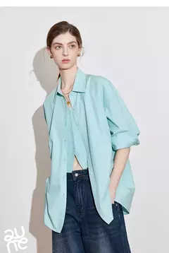 TOYOUTH camisa a rayas para mujer 2025 primavera nueva Lyocell algodón manga larga blusa versátil camisa Tops azul en internet