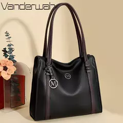 Bolsos de lujo de cuero suave para mujer, bolsos de hombro de diseñador, bolsos con asa superior de gran capacidad, bolso de compras, bolso principal