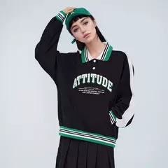 Semir 2024 POLO mujer de gran tamaño letra impresa Color contrastante moda deportiva básica nueva primavera Tops camisa - tienda en línea