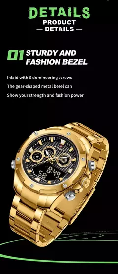 Reloj de pulsera de cuarzo de acero inoxidable militar deportivo para hombre de la mejor marca NAVIFORCE, cronógrafo, reloj Masculino 2024 - Eleganzie