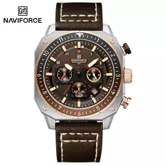 NAVIFORCE, relojes deportivos multifunción resistentes al agua para hombre, reloj de pulsera cuadrado luminoso analógico de cuarzo de marca de lujo de cuero de moda - comprar en línea