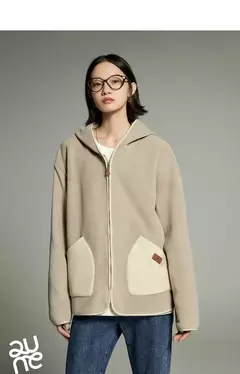 Toyouth-Chaqueta de terciopelo de doble cara para mujer, abrigo holgado grueso con capucha de manga larga para invierno, Tops informales versátiles con bolsillo de retales 2024 - Eleganzie