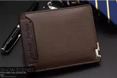 Imagen de Moda masculina Cartera de cuero PU tarjetero corto monedero para hombres diseñador de lujo billetera masculina portátil pequeño tarjetero carteras