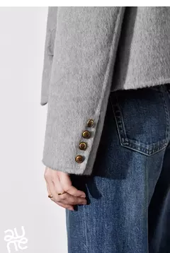 TOYOUTH-abrigo de lana para mujer, chaqueta de lana con botones y un solo pecho, manga larga, oveja, cuello redondo, color gris, otoño e invierno, 2024 en internet