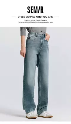 Semir Jeans Mujer Pantalones largos simples 2025 Nuevos pantalones de tubo rectos de primavera a la moda - tienda en línea