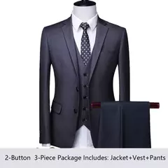 Trajes de hombre, Blazers de boda, 3 piezas, 2 conjuntos elegantes, chaquetas de negocios de lujo de alta calidad, chaleco, pantalones, traje Formal coreano 2024 on internet