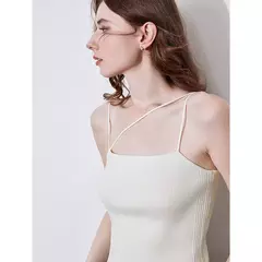 TOYOUTH-Chaleco para mujer, camisola de punto Sexy ajustada asimétrica, camisetas sin mangas, primavera 2025 - Eleganzie