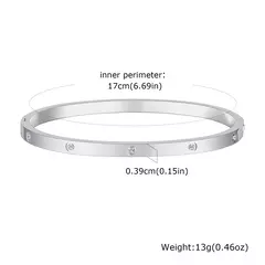Brazalete de Lujo con Circonita Redonda – Elegancia Clásica - tienda en línea