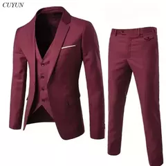 Trajes de hombre, 3 piezas, elegantes, 2 conjuntos de Blazers, chaquetas de boda, chaleco, pantalones, abrigos formales clásicos de lujo 2025, trajes coreanos