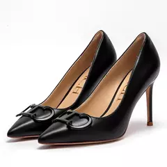 Image of CHCH Tacones altos para mujer Nuevos zapatos de mujer con hebilla de metal puntiaguda para fiesta de carnaval 9 cm