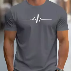 Camiseta de manga corta con cuello redondo para hombre, 100% algodón, talla grande, con estampado gráfico creativo, ajustada, informal, deportiva - buy online