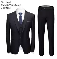 Traje elegante para hombre para boda, 3 piezas, 2 conjuntos, chaquetas, chaleco, pantalones, Blazers, abrigos formales de negocios para novio, disfraz 2025