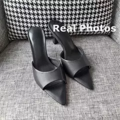 FEDONAS-Sandalias de tacón alto de piel auténtica para mujer, zapatos sexys de Punta abierta para fiesta, boda, Verano - Eleganzie
