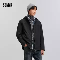 Chaqueta Semir para hombre, ropa de abrigo con capucha repelente al agua, forro polar, Top de primavera 2021, Color sólido, versátil - Eleganzie