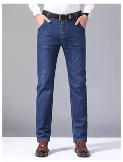 Nueva ropa de trabajo clásica para hombre, pantalones vaqueros de negocios de alta calidad, pantalones vaqueros elásticos rectos informales a la moda, ropa de marca masculina - online store