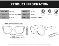Gafas de sol polarizadas cuadradas clásicas para hombres y mujeres, gafas de sol negras Retro, gafas de sol antideslumbrantes para conducir, moda de verano para hombres y mujeres - Eleganzie