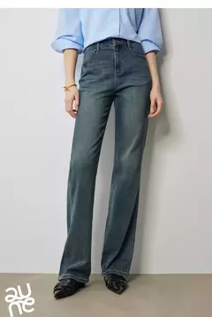 TOYOUTH-pantalones vaqueros de mezclilla para mujer, Vaqueros largos de cintura alta con forma de pera lavada a la piedra, novedad de otoño, 2024 - comprar en línea
