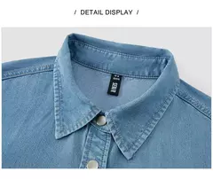 Imagen de Semir-Camisa vaquera de manga corta para mujer, blusa informal holgada de longitud media con hombros caídos, suave, para verano, 2024