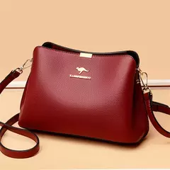 Bolso de mano de cuero de alta calidad para mujer, bolsa de hombro multifuncional, de diseñador de lujo, Color sólido