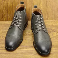 Botas cómodas de cuero al tobillo para hombres Botas para hombres Marca de moda - tienda en línea