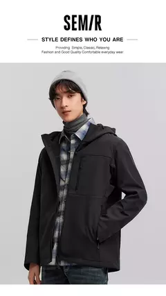 Chaqueta Semir para hombre, ropa de abrigo con capucha repelente al agua, forro polar, Top de primavera 2021, Color sólido, versátil - online store