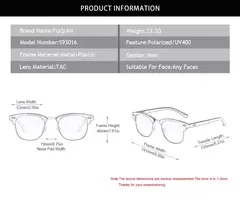 Gafas de sol polarizadas clásicas de medio marco para hombres y mujeres, gafas de sol pequeñas con remaches Retro, gafas de sol populares negras antideslumbrantes para viajar en internet