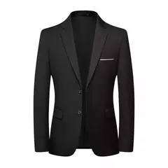 Blazer de moda para hombre, traje Formal profesional ajustado de Caballero de boda, informal de negocios, Color sólido, estilo británico - Eleganzie