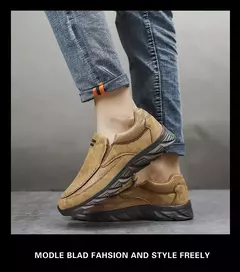 Zapatos informales de cuero para hombre, mocasines transpirables, zapatillas de deporte para hombre, calzado plano de cuero cómodo, zapatillas de deporte para hombre 2024 - Eleganzie