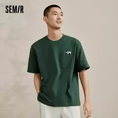 Semir-Camiseta de manga corta para hombre, Top bordado de Panda, holgado e informal, novedad de verano, 2024 on internet