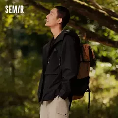 Semir-Chaqueta de viento para hombre, abrigo holgado y cómodo con capucha, a prueba de tres capas, textura de moda, Primavera, 2024 - online store