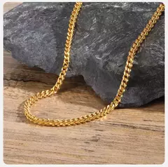 Vnox Punk Rock Foxtail Franco Collares de cadena para hombres y niños, collar de eslabones cubanos de acero inoxidable chapado en oro, joyería hippie fresca en internet