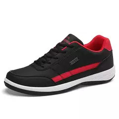 Zapatos de cuero Pu para hombre, zapatillas de deporte informales transpirables de tendencia, calzado antideslizante, zapatos vulcanizados, Tenis Masculino - Eleganzie