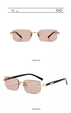 Gafas de sol sin montura a la moda para hombres y mujeres, gafas de sol sin marco populares, gafas de sol clásicas para hombre y mujer, gafas de sol cuadradas pequeñas para viajar en verano en internet