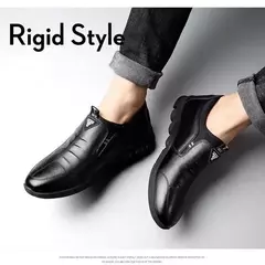 Zapatos de cuero para hombre 2024, zapatos de plataforma cómodos a la moda para hombre, zapatos ligeros sin cordones para exteriores, zapatos de cuero informales para hombre - comprar en línea