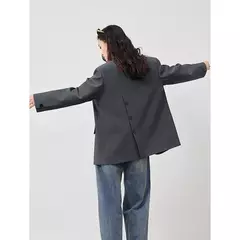 TOYOUTH-Chaqueta de gran tamaño con dobladillo dividido en la espalda para mujer, Blazer de Color liso, traje informal a la moda para oficina, novedad de primavera, 2023 en internet