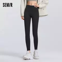 Pantalones informales Semir para mujer, pantalones ajustados de alta elasticidad, pantalones de piel de tiburón negros, novedad de primavera 2025, pantalones ajustados - Eleganzie