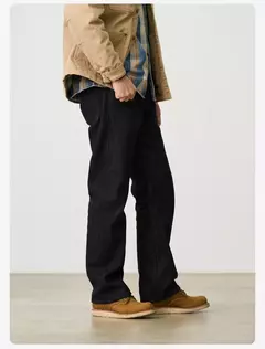 SIMWOOD 2025 primavera nuevo suelto Relax 14,2 oz tela Jeans hombres de talla grande pantalones vaqueros cálidos