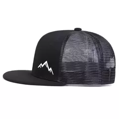 Sombreros de red de hip-hop con bordado de montaña Unisex, gorras de béisbol informales ajustables para exteriores, sombrero protector solar para primavera y verano - comprar en línea