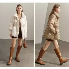 AMII-abrigo acolchado minimalista de plumón de pato para mujer, ropa de abrigo cálida con solapa y cuello levantado ligero, chaquetas nuevas de invierno 2025 12344052 en internet