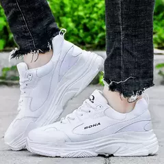 BONA, nuevos diseñadores, Zapatillas blancas, zapatos planos para Mujer, zapatos vulcanizados, Zapatillas informales para Mujer, Zapatillas para Mujer con plataforma de tamaño europeo - Eleganzie