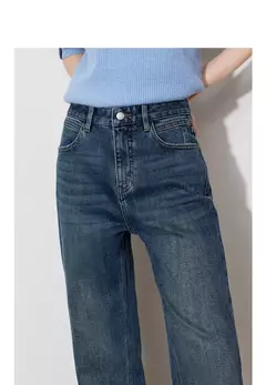 TOYOUTH-pantalones vaqueros de lana para mujer, pantalón Retro, de cintura media, ajustado, grueso, cálido, para invierno, 2024