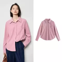 TOYUTH-Blusa Vintage de pana para mujer, camisa de manga larga con cuello vuelto, ropa de trabajo, Tops, Otoño, 2024 en internet