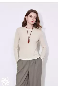 TOYOUTH-Camiseta de manga larga para mujer, Tops versátiles de dos piezas falsos con empalme contrastante de Lyocell, primavera 2025